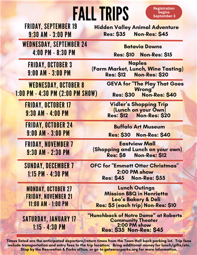 Fall Trips
