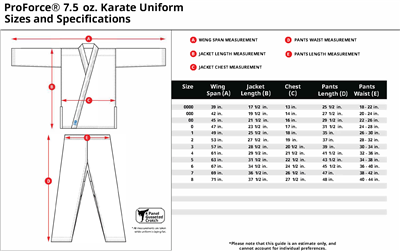 unifrom size chart